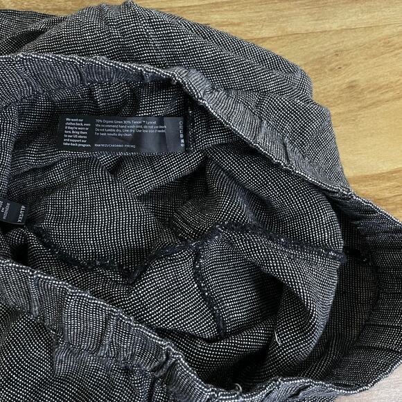 Eileen Fisher Pants Womens XXS Black Organic Linen Tencel Pull On Elastic Waist - Picture 9 of 9